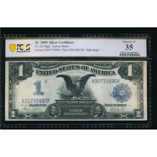 1899 $1 Black Eagle Silver Certificate PCGS 35