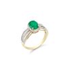 Image 2 : 14KT Yellow Gold 1.10ct Emerald and Diamond Ring