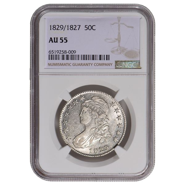 1829/7 Capped Bust Half Dollar NGC AU55