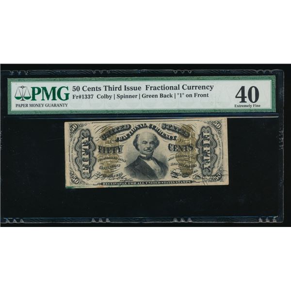 50 Cent Third Issue Fractional PMG 40