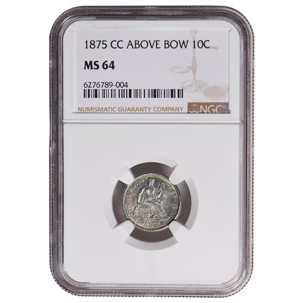 1875-CC Seated Liberty Dime NGC MS64