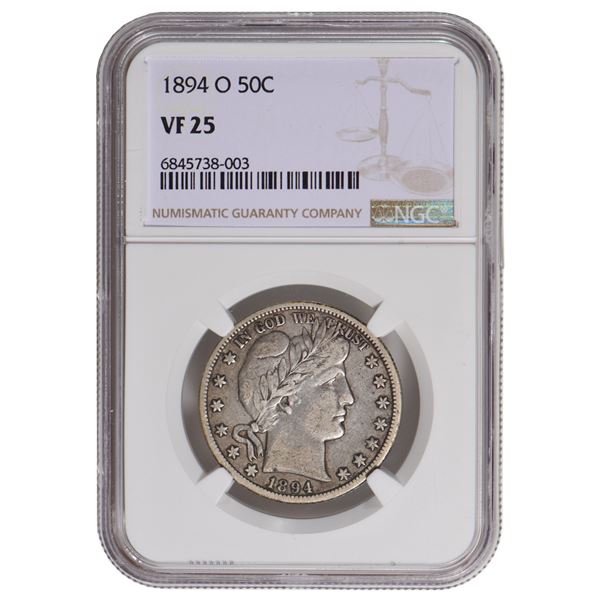 1894-O Barber Half Dollar NGC VF25