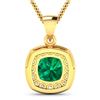 Image 3 : 14KT Yellow Gold 2.00ct Zambian Emerald and Diamond Pendant with Chain
