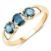 Image 1 : 14KT Yellow Gold 1.05ctw Blue Diamond Ring