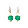 Image 1 : Plated 18KT Yellow Gold 1.42cts Green Agate and Diamond Earrings