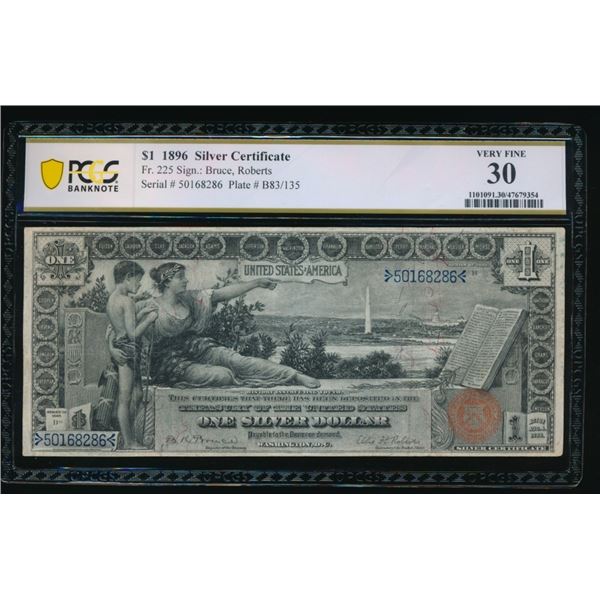 1896 $1 Educational Silver Certificate PCGS 30