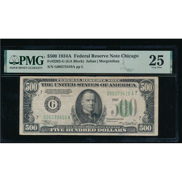 1934A $500 Chicago FRN PMG 25