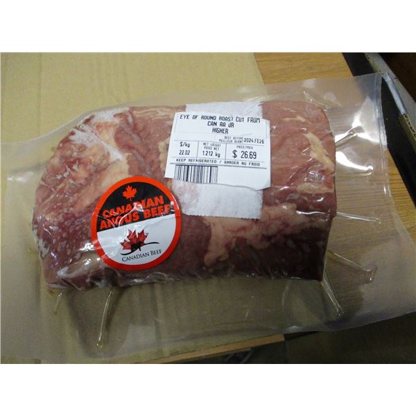 SHELF PULLS (AS IS):  EYE OF ROUND ROAST (APPROX. $26.69)