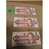 Image 1 : 3 - 1986 CANADA $2 BILLS