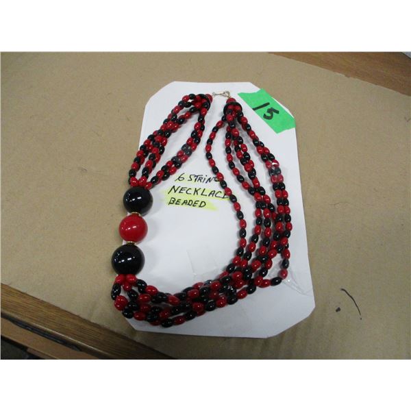 6 STRAND BEADED NECKLACE