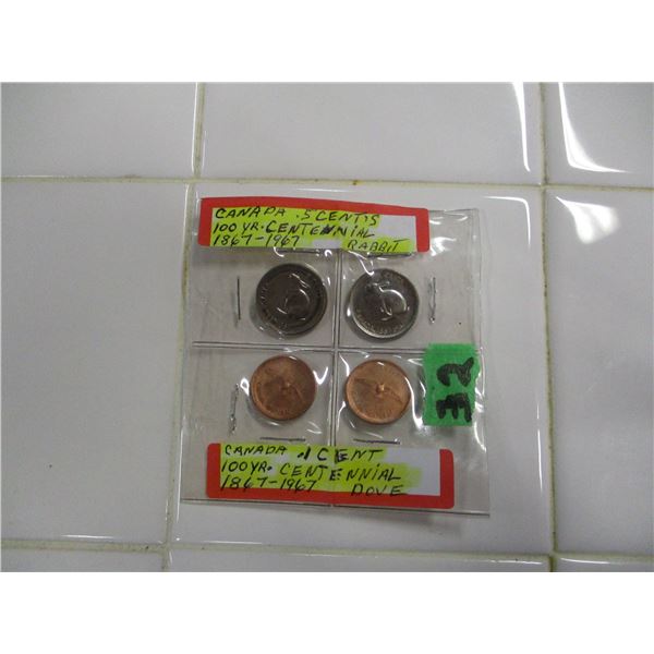 1867-1967 CANADA CENTENNIAL NICKEL & PENNIES
