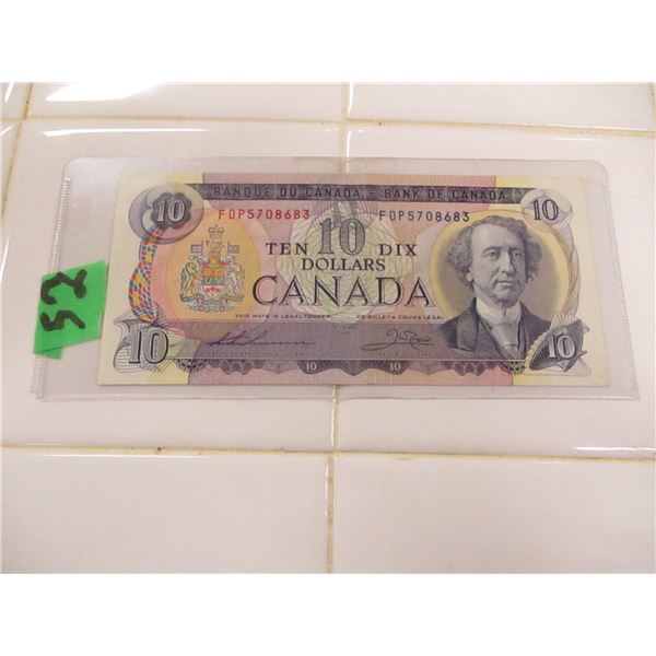 1971 MULTI COLORED CANADA $10 BILL