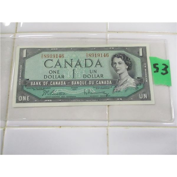 1954 CANADA $1 BILL