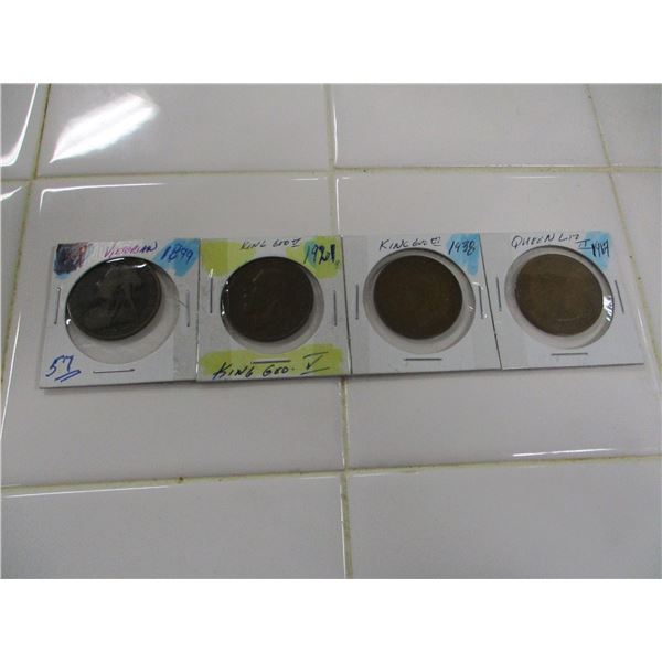 4 LARGE CANADIAN PENNIES