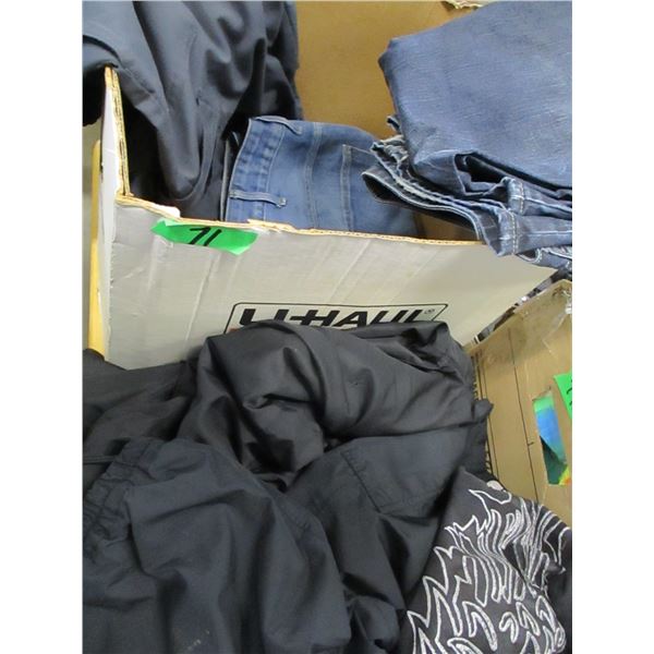 BOX C/W JEANS, SHIRTS, SWEATERS, ETC
