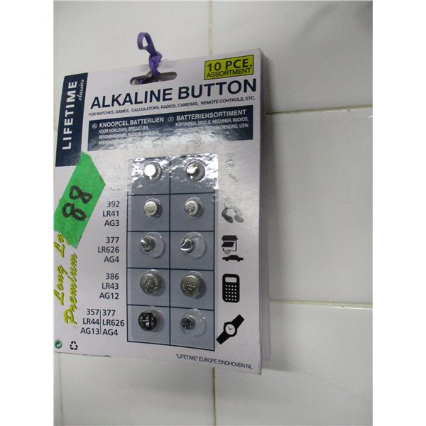 4 SHEETS - 10 PIECE ASSORTED ALKALINE BATTERIES