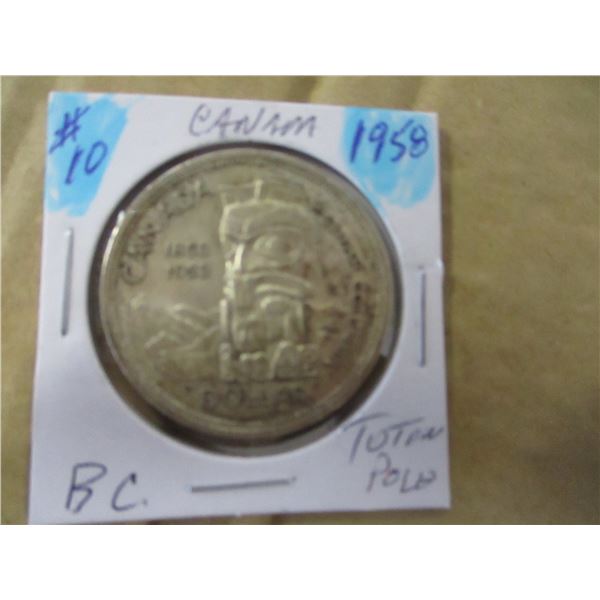 1958 BC CANADA SILVER DOLLAR