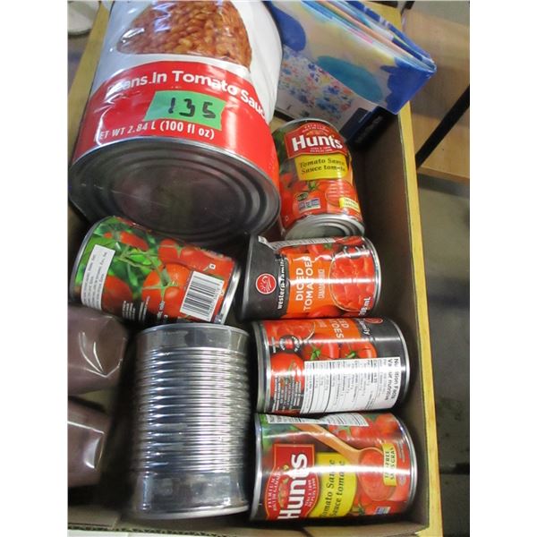 FREIGHT DAMAGE (AS IS):  BOX C/W BEANS, TOMATO'S, ETC