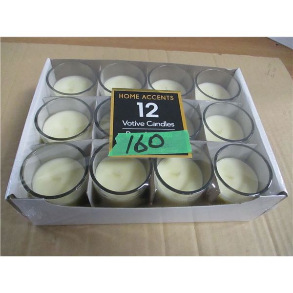 FREIGHT DAMAGE (AS IS):  12 VOTIVE CANDLES