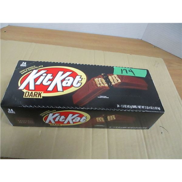 FREIGHT DAMAGE (AS IS):  DARK CHOCOLATE KIT KAT BARS (24) - BOX