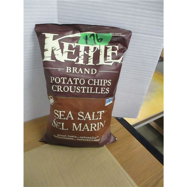 SHELF PULLS (AS IS):  KETTLE SEA SALT CHIPS (198G) - BAG