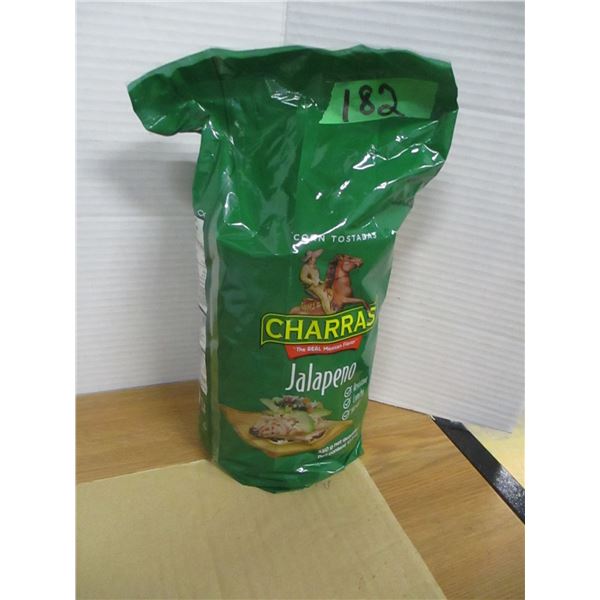 SHELF PULLS (AS IS):  CHARRAS JALAPENO TOSADOS (350G) - BAG