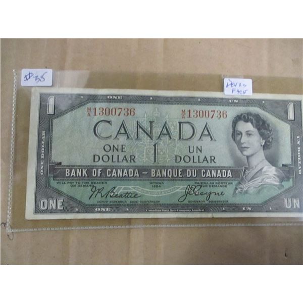 1954 CANADA DEVILS FACE $1 BILL
