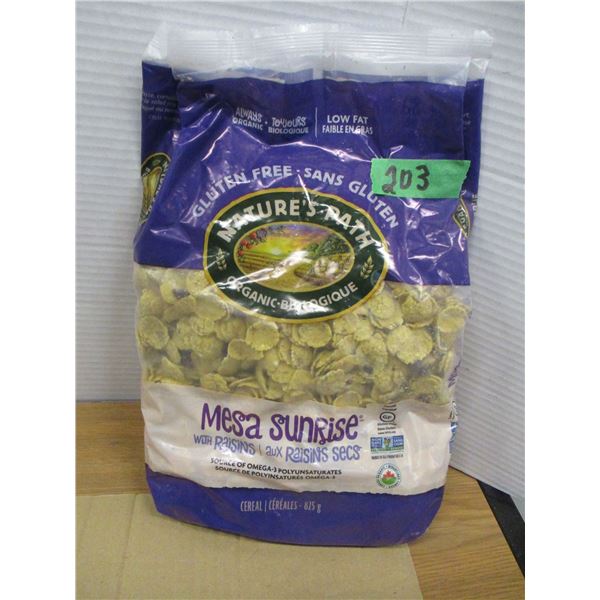 SHELF PULLS (AS IS):  SUNRISE & RAISIN CEREAL (825G) - BAG