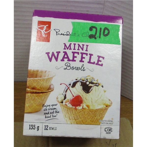 SHELF PULLS (AS IS):  MINI WAFFLE BOWLS (135G) - BOX