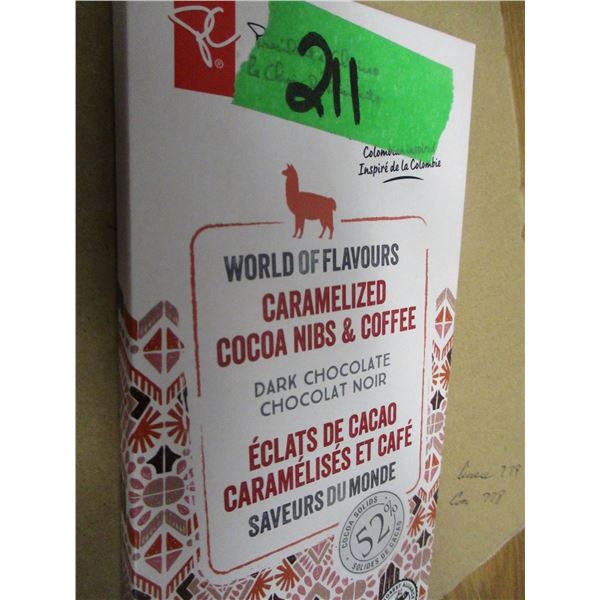 SHELF PULLS (AS IS):  CARAMALIZED COCOA NIBS & COFFEE CHOCOLATE BAR (100G)