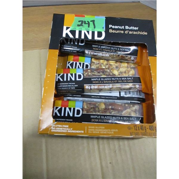 SHELF PULLS (AS IS):  KIND BARS (12) - BOX