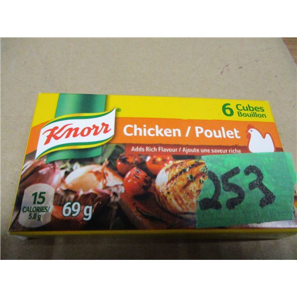 SHELF PULLS (AS IS):  KNORR CHICKEN CUBES (6) - BOX