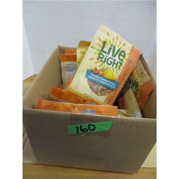 FREIGHT DAMAGE (AS IS):  APPROX. 9 PACKAGES OF NUT CLUSTERS