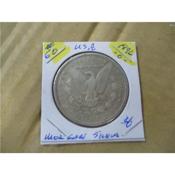 1896 "0" USA MORGAN SILVER DOLLAR