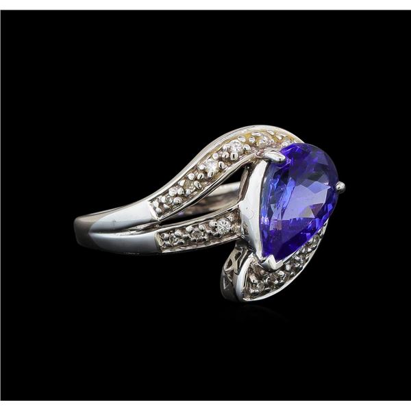 18KT White Gold 1.72 ctw Tanzanite and Diamond Ring