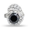 Image 1 : 5.19 ctw Fancy Black CENTER Diamond Platinum Ring (5.31 ctw Diamonds)