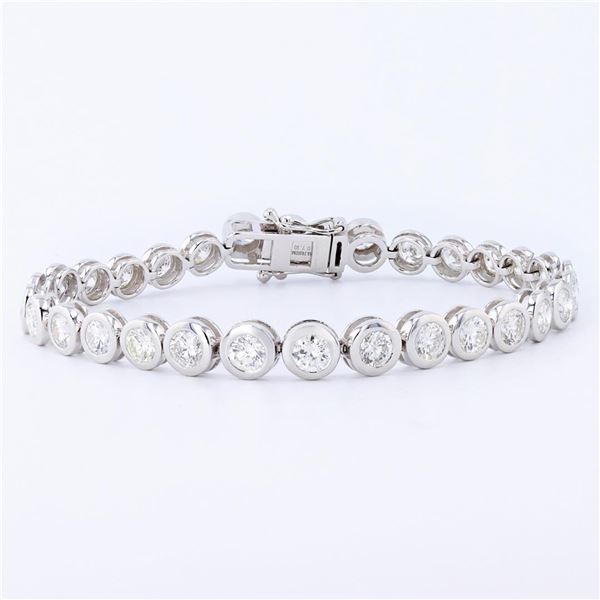 7.10 ctw Diamond 18K White Gold Tennis Bracelet