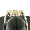 Image 5 : 18k Two Tone Solid Gold 1.10 ctw Round Pave Diamond Square Cocktail Ring