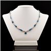 Image 1 : 19.52 ctw Aquamarine and 2.84 ctw Diamond 14K White Gold Necklace