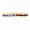Image 2 : 14k Yellow Gold 17.65 ctw Half Bezel Set Oval Cut Natural Gemstone 6.75" Bracele