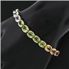 Image 8 : 14k Yellow Gold 17.65 ctw Half Bezel Set Oval Cut Natural Gemstone 6.75" Bracele