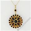 Image 6 : Antique Victorian 10k Gold Rose Cut Red Garnet Milgrain Flower Pendant Necklace