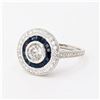 Image 2 : 0.60 ctw Diamond and 0.86 ctw Blue Sapphire Platinum Ring (0.96 ctw Diamonds)