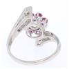 Image 6 : 14k White Gold 1.10 ctw Diamond & Ruby Ladies Crossover FINE Cocktail Ring