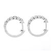 Image 5 : New 10K White Gold .49 ctw Round Brilliant Bezel Set Diamond Hoop Huggie Earring