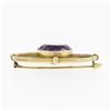 Image 5 : Antique Victorian 18k Yellow Gold Music Strings Brooch Lavender Purple Amethyst