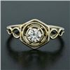 Image 2 : Antique Art Deco 14k White Gold .35 ctw European Diamond Solitaire Engagement Ri