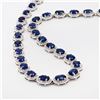 Image 3 : 40.89 ctw Blue Sapphire and 6.02 ctw Diamond 14K White Gold Necklace