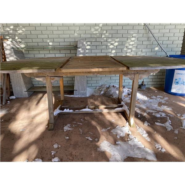 Mid-Century Modern Teak Patio Table 95L x 47w x 29T   With 4 Chairs