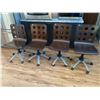 Image 1 : Set Of 4 Wooden Modern Style Rolling Chairs